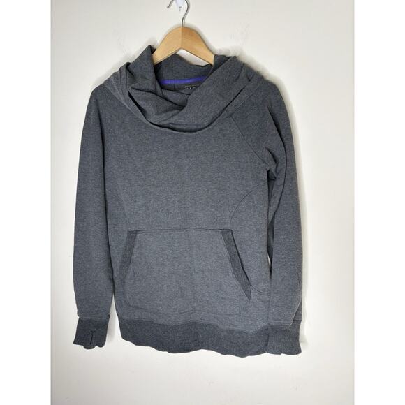 LL Bean Womens Size M Pullover Sweatshirt Cowl Neck Long Sleeves Thumb Hole Gray - Picture 1 of 6